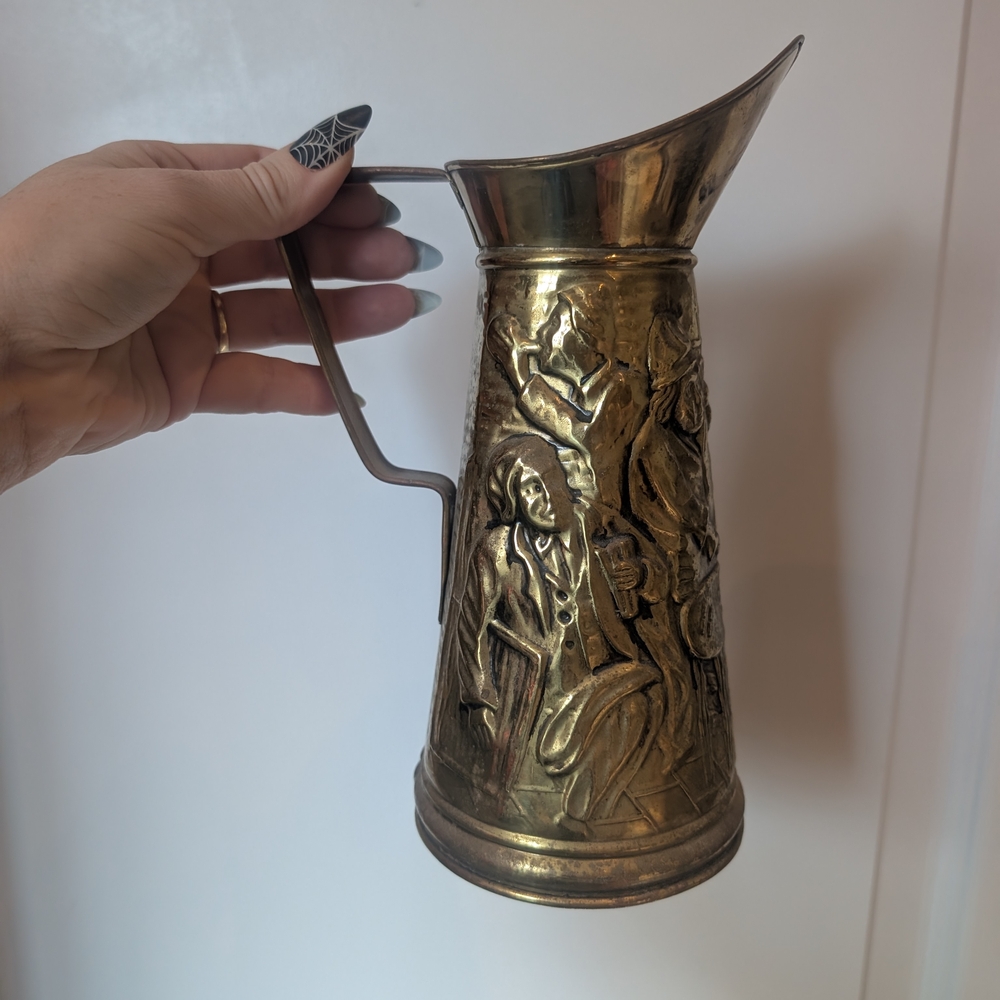 Vintage Brass Pitcher with Handle